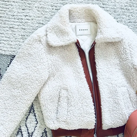 BLANK NYC Sherpa Jacket In Marshmallow - Picture 3 of 10